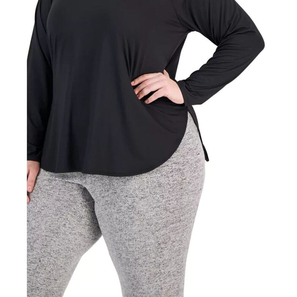 Ideology Essentials Long Sleeve T-Shirt Black Plus Size 4X‎ NWT